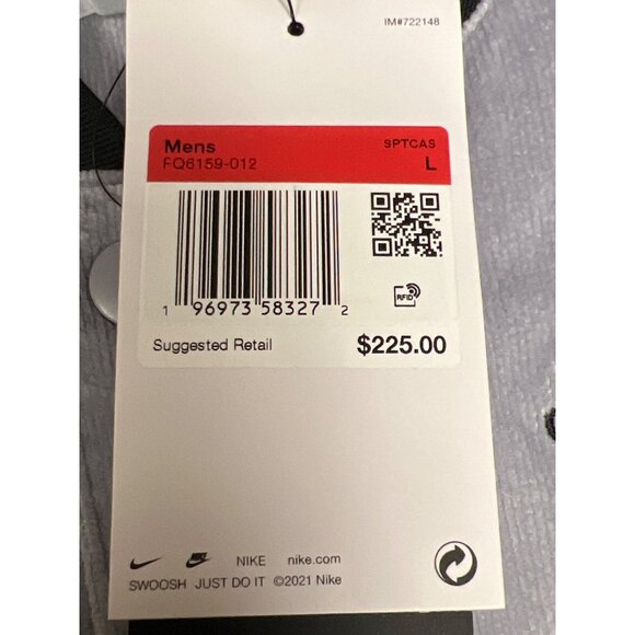 NEW! Nike Men's Swoosh High Corduroy Bomber Jacket Wolf Grey Black Size Large - Picture 11 of 11